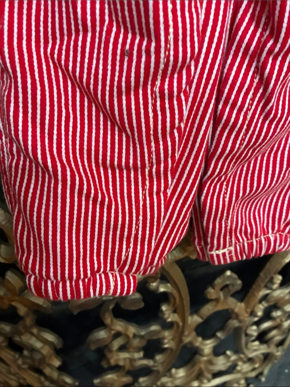 OshKosh B'gosh Red & White Stripe Kids Overalls